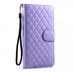 Wholesale Note 3 Quilted Flip Leather Wallet Case w Stand and Strap (Purple)